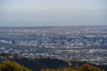 Panoramic view of Adelaide from Mount Lofty Summit, South Australia.