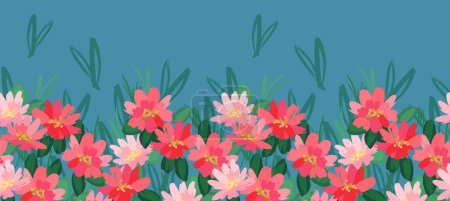 Illustration for Floral seamless border. Vector design for paper, cover, fabric, interior decor and other use - Royalty Free Image