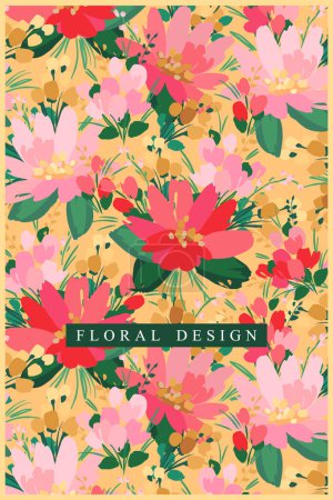 Ilustración de Vector floral design. Template for card, poster, flyer, cover, home decor and other use. - Imagen libre de derechos