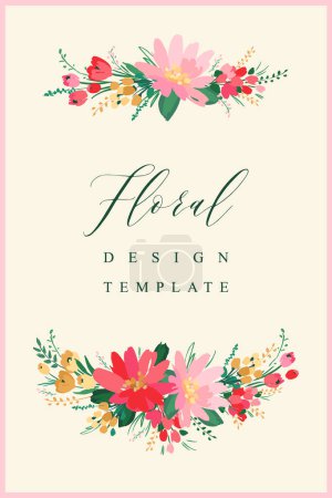 Illustration for Vector floral design. Template for card, poster, flyer, cover, home decor and other use. - Royalty Free Image