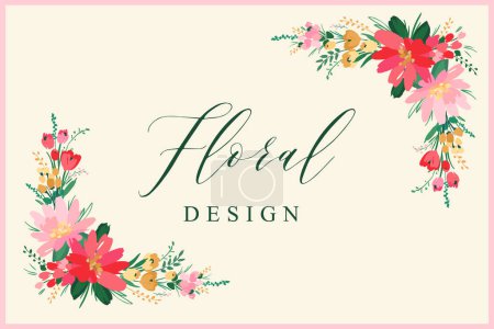 Ilustración de Vector floral design. Template for card, poster, flyer, cover, home decor and other use. - Imagen libre de derechos