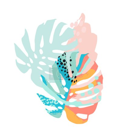 Illustration for Abstract tropical illustration. Isolated design for tshirt, posters, covers, cards, interior decor and other users. - Royalty Free Image