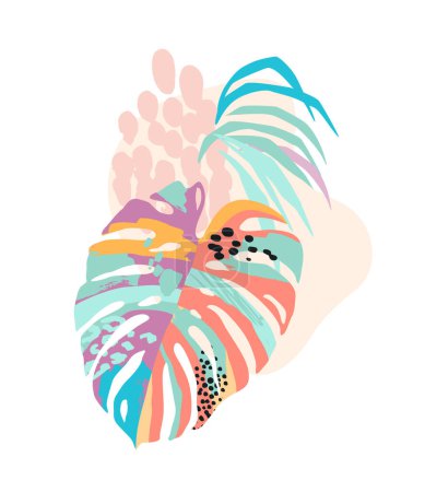 Ilustración de Abstract tropical illustration. Isolated design for tshirt, posters, covers, cards, interior decor and other users. - Imagen libre de derechos