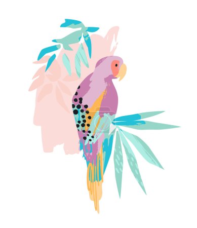 Ilustración de Abstract tropical illustration. Isolated design for tshirt, posters, covers, cards, interior decor and other users. - Imagen libre de derechos