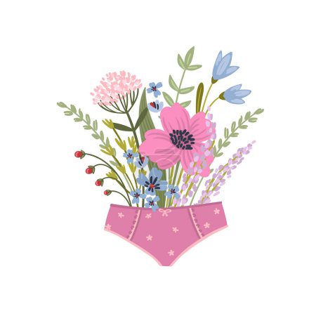 Illustration for Isolated llustration fun bouquet of flowers. Vector design concept for holyday and other use. - Royalty Free Image