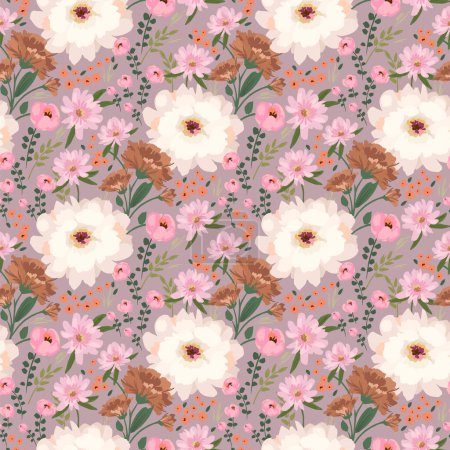 Illustration for Floral seamless pattern. Vector design for paper, cover, fabric, interior decor and other use - Royalty Free Image