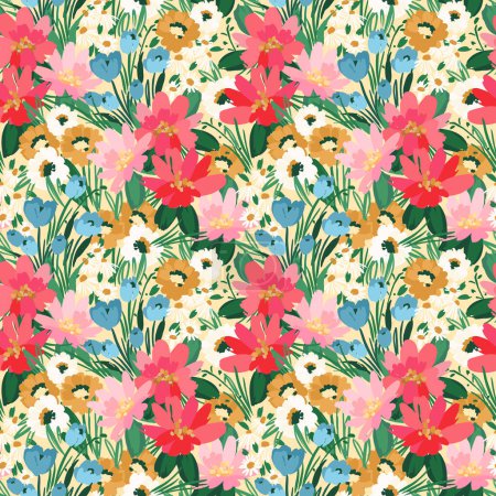 Illustration for Floral seamless pattern. Vector design for paper, cover, fabric, interior decor and other use - Royalty Free Image