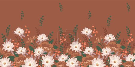 Illustration for Floral seamless border. Vector design for paper, cover, fabric, interior decor and other use - Royalty Free Image