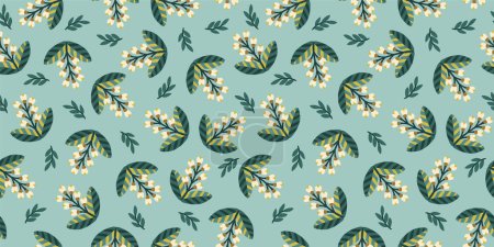 Illustration for Folk floral seamless pattern. Modern abstract design for paper, cover, fabric, pacing and other use - Royalty Free Image