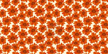 Illustration for Autumn seamless pattern with flowers. Vector background for various surface. Hand drawn textures. - Royalty Free Image
