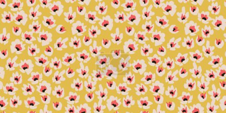 Illustration for Floral abstract seamless pattern. Retro flowers. Vintage style.Vector design for paper, cover, fabric, interior decor and other use - Royalty Free Image