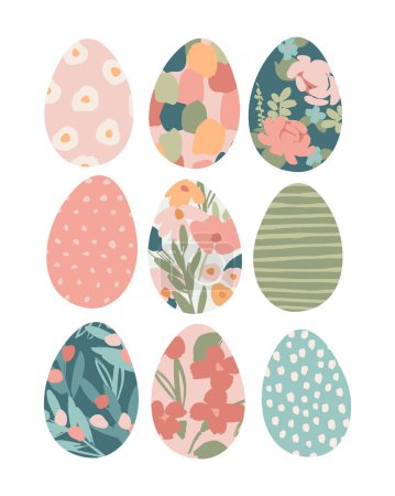Illustration for Vector set of abstract Easter eggs. Design elements for card, poster, flyer and other use. - Royalty Free Image