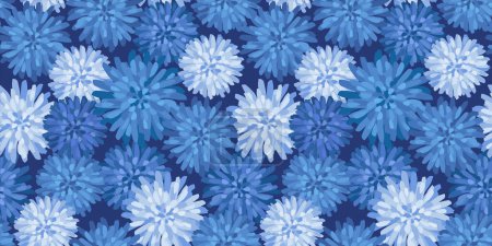Téléchargez les illustrations : Bleu motif floral sans couture. Conception vectorielle pour le papier, la couverture, le tissu, la décoration intérieure et autres utilisations - en licence libre de droit