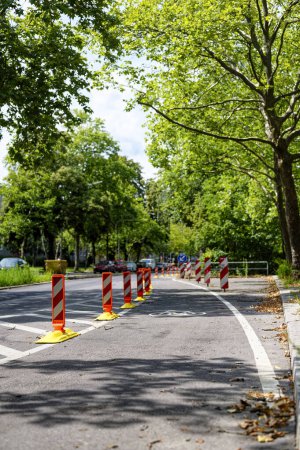 Dedicated bikeway on a main road to improve road safety.