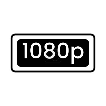 Full Hd 1080p label on white background