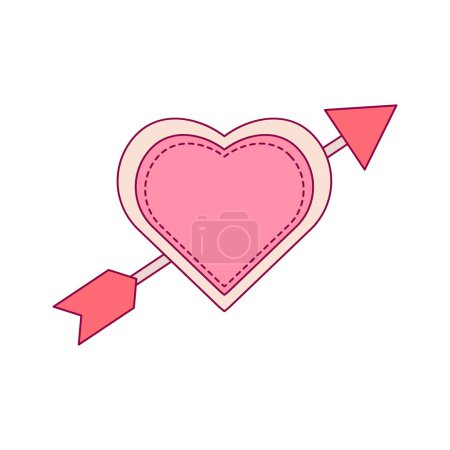Illustration for Arrow through heart on a white background - Royalty Free Image