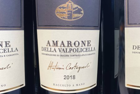 Photo for Viersen, Germany - December 9. 2023: Closeup of italian red wine bottle Amarone della Valpolicella from winery  Antonio Castagnedi - Royalty Free Image