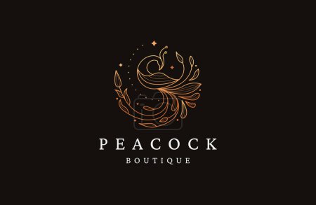 Photo for Luxurious peacock bird logo icon design template flat vector - Royalty Free Image