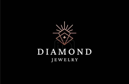 Illustration for The diamond jewelry logo is a shining embodiment of exquisite craftsmanship, timeless elegance, and the utmost sophistication. - Royalty Free Image
