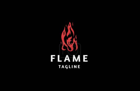 Illustration for Flame logo icon design template flat vector - Royalty Free Image