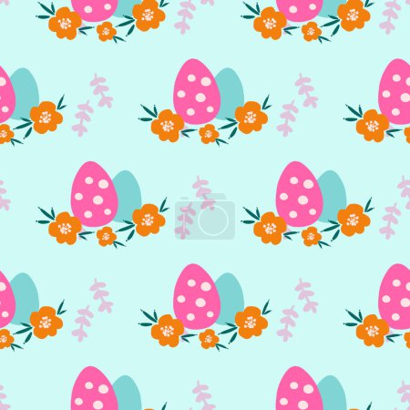 Photo for Easter seamless repeating pattern with dotted eggs. Background or texture for fabric, wallpaper, textile, apparel, wrapping, scrapbooking, tags, cover, cards, invitation - Royalty Free Image