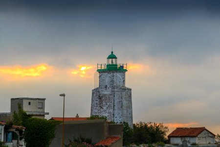 Photo for Lighthouse of Port-Vendres city at morning at Occitanie in France - Royalty Free Image