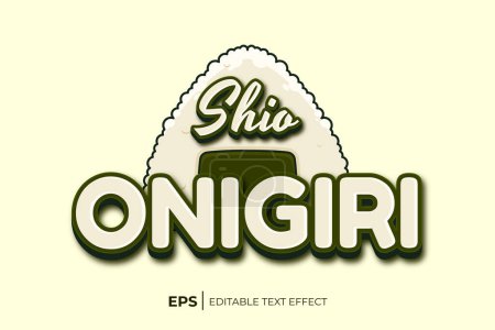 Téléchargez les illustrations : Modèle d'effet de texte modifiable Shio Onigiri, logo Shio Onigiri - en licence libre de droit