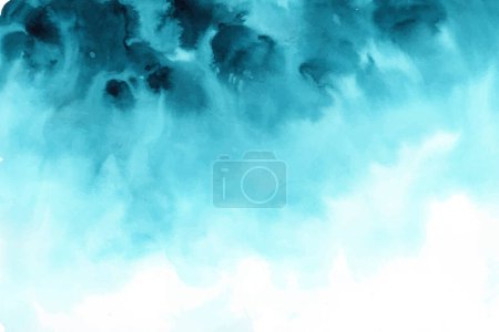 Illustration for Watercolor torquoise, blue stain, blotch. Abstract artistic background, wallpaper, texture. - Royalty Free Image