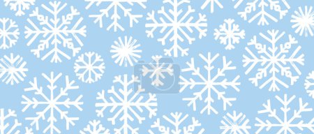 Illustration for Background with white snoflakes. Winter holiday backdrop. - Royalty Free Image
