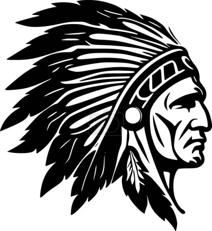 Chiefs - black and white isolated icon - vector illustration