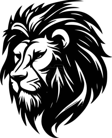 Lion - minimalist and flat logo - vector illustration