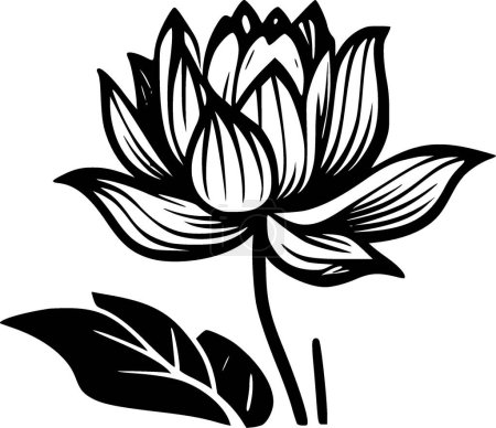 Téléchargez les illustrations : Fleur de lotus - logo minimaliste et plat - illustration vectorielle - en licence libre de droit