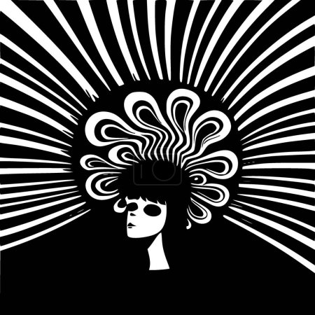 Illustration for Psychedelic - minimalist and simple silhouette - vector illustration - Royalty Free Image