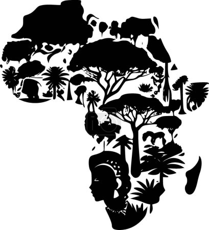 Illustration for Africa - minimalist and simple silhouette - vector illustration - Royalty Free Image