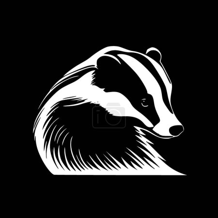 Illustration for Badger - black and white vector illustration - Royalty Free Image