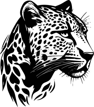 Ilustración de Leopardo - logo minimalista y plano - ilustración vectorial - Imagen libre de derechos
