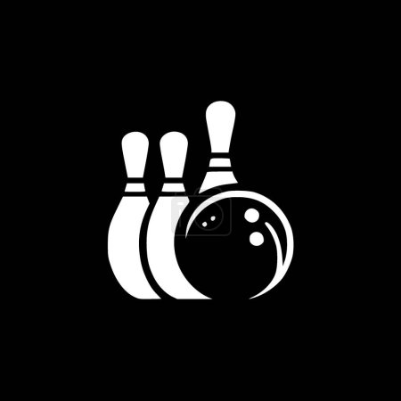 Illustration for Bowling - black and white isolated icon - vector illustration - Royalty Free Image