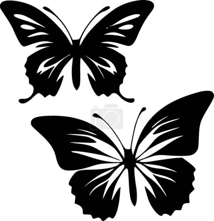 Ilustración de Mariposas - silueta minimalista y simple - ilustración vectorial - Imagen libre de derechos