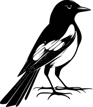 Illustration for Magpie - black and white isolated icon - vector illustration - Royalty Free Image