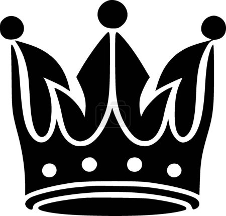 Illustration for Crown - black and white isolated icon - vector illustration - Royalty Free Image