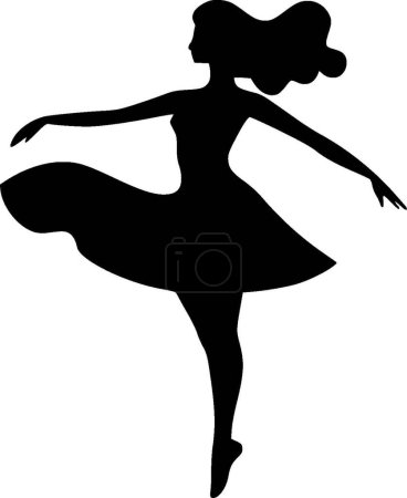 Illustration for Dance - black and white isolated icon - vector illustration - Royalty Free Image