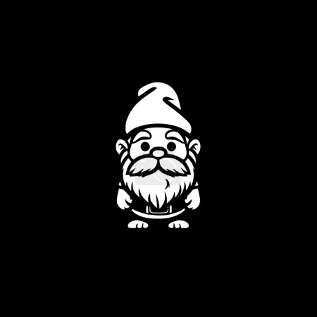 Gnome - logo plat et minimaliste - illustration vectorielle