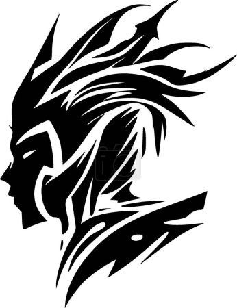 Ilustración de Fantasía - logo minimalista y plano - ilustración vectorial - Imagen libre de derechos
