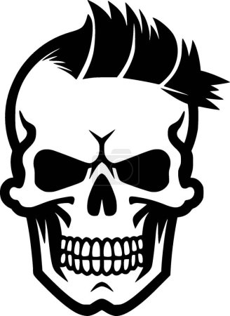 Illustration for Skull - minimalist and flat logo - vector illustration - Royalty Free Image