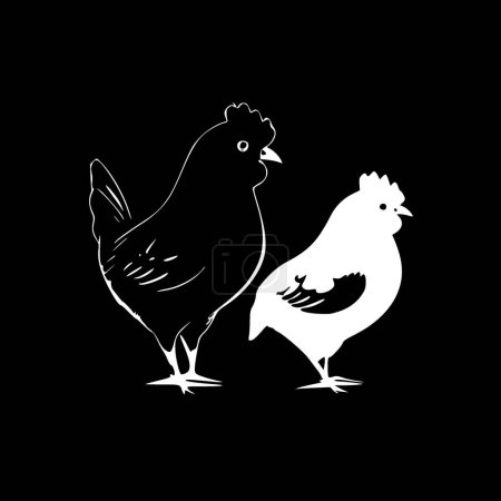 Illustration for Chickens - minimalist and simple silhouette - vector illustration - Royalty Free Image
