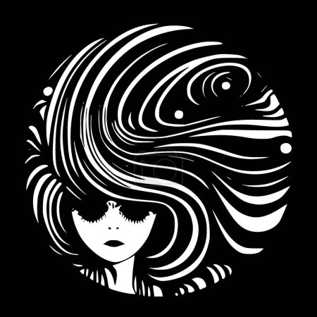 Psychedelisch - minimalistisches und flaches Logo - Vektorillustration