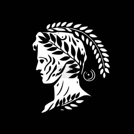 Ilustración de Griego - icono aislado en blanco y negro - ilustración vectorial - Imagen libre de derechos