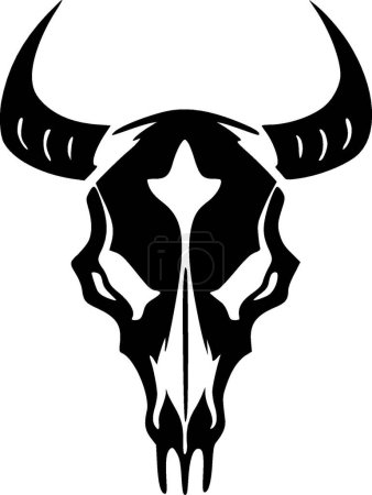 Ilustración de Calavera de vaca - logotipo vectorial de alta calidad - ilustración vectorial ideal para gráficos de camisetas - Imagen libre de derechos