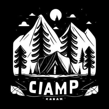 Illustration for Camp - minimalist and flat logo - vector illustration - Royalty Free Image