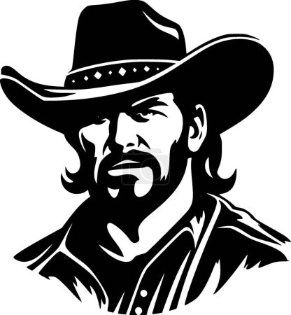 Illustration for Cowboy - minimalist and simple silhouette - vector illustration - Royalty Free Image